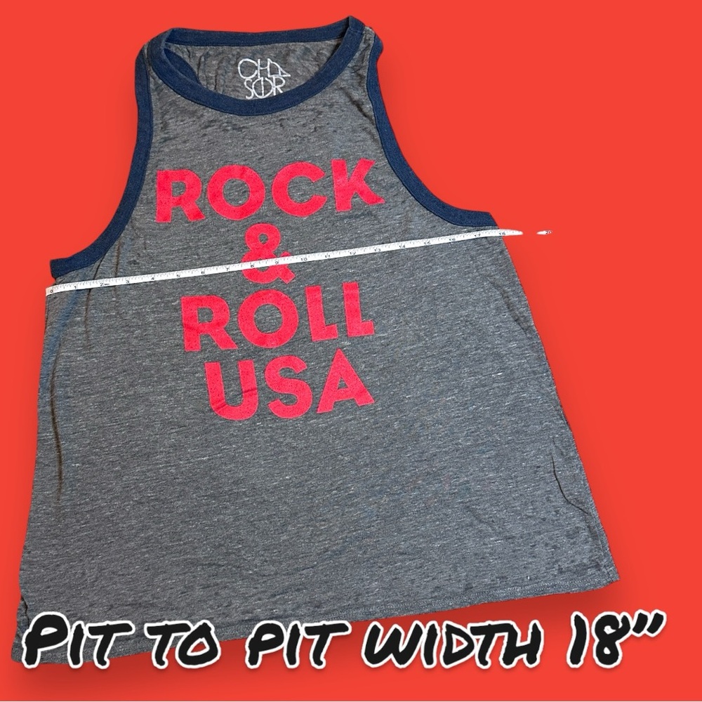 NWOT CHASER x REVOLVE “Rock n Rock USA” Racerback Tank Top. Size Medium - Picture 5 of 10